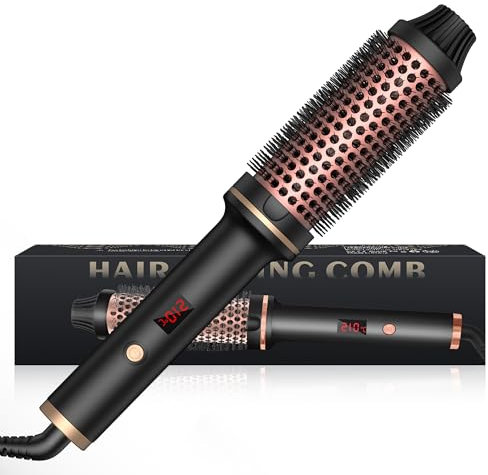 3 in 1 Thermobürste, UMIGA 38mm Thermal Brush Heated Round Brush,Lockenbürste LCD 120-210℃, Erhöhen Sie das Haarvolumen, Lose Locken, Dualspannung