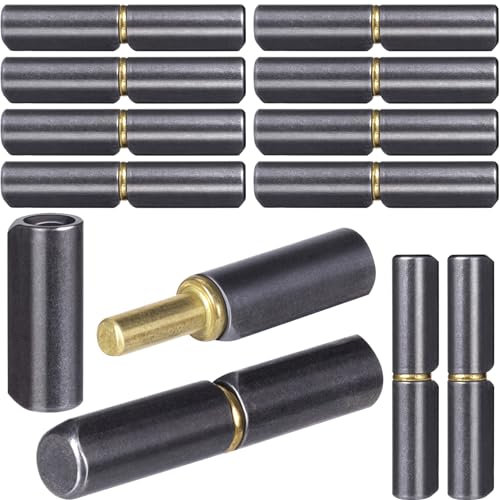 STSTR 10 Stück Hochleistungs-Schweißscharniere aus Kohlenstoffstahl, 6,3 cm lang, 0,9 cm Durchmesser, abnehmbares rundes Scharnier für Anhängerrampe, Schwingtür, Tor