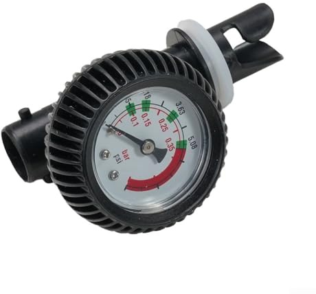 Inflatable Boat Air Pressure Gauge 5.08 PSI Barometer Thermometer Valve for Kayak Canoe Raft Rubber-Armored Housing Long Hose