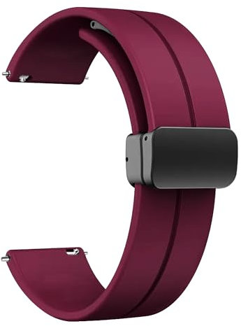 ONE ECHELON Correa de reloj de liberación rápida compatible con Lotus para hombre, correa de silicona negra 50048/1, correa de repuesto con cierre ajustable, Medium, Silicona, No es una piedra