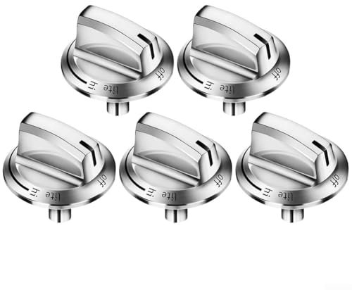 Sleek Design Long Stem Stove Replacement Knobs for Safe Cooking on Gas Ranges, 5 Pack