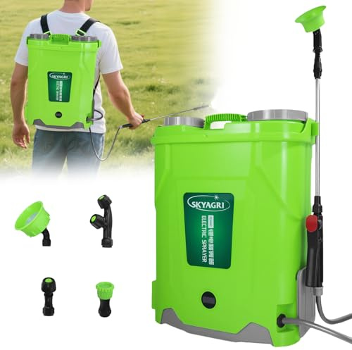 Battery Powered Knapsack Sprayer 20L,100PSI Pressure Spray Compatible With Makita 18V Battery,Backpack Sprayer With 4 Nozzles,5.3Gal for Garden,Spraying & Cleaning(No battery)