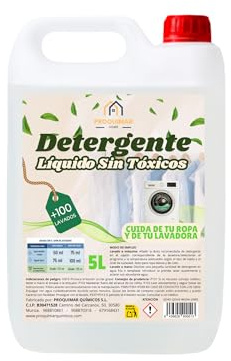 Detergente Líquido Hipoalergénico 5 Litros Sin Perfume – Más de 100 Lavados – Fórmula Suave para Piel Sensible y Bebé – Apto para Ropa Blanca y Color