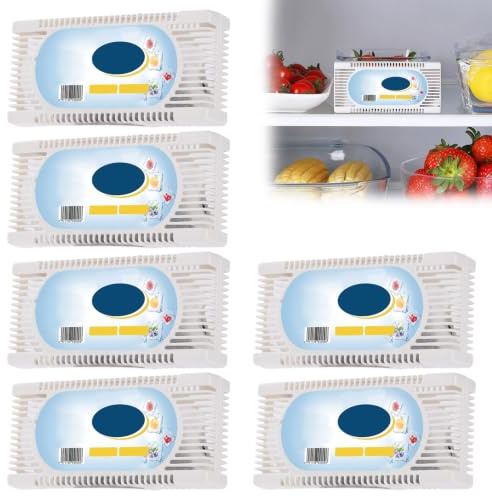 6 Pcs Absorbe Olores Nevera Ambientador Nevera Carbon Activado Olores Absorbe Olor-Es Aire Fresco Reutilizable Adecuado Para FrigoríFicos Cubos De Basura Coches Muebles Mascotas Armarios Etc