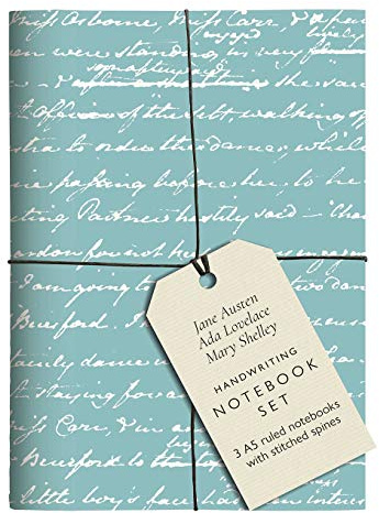 Jane Austen, Ada Lovelace, Mary Shelley Handwriting Notebook Set: A5 Ruled Notebooks With Stitched Spines