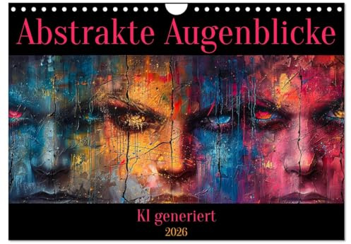 Abstrakte Augenblicke (Wandkalender 2026 DIN A4 quer), CALVENDO Monatskalender: Expressionistisch in knalligen Farben - KI generiert (CALVENDO Kunst)