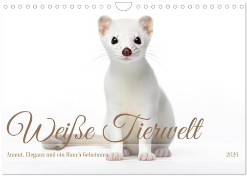 Weiße Tierwelt (Wandkalender 2026 DIN A4 quer), CALVENDO Monatskalender: Weiße Schönheiten der Natur (CALVENDO Tiere)