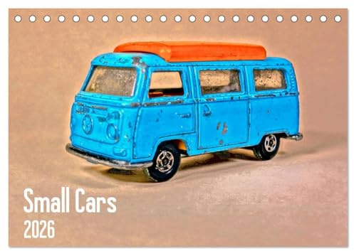 Small Cars (Tischkalender 2026 DIN A5 quer), CALVENDO Monatskalender: Der Kalender zeigt Fotografien im Vintage-Style von Modellautos. Es sind 13 ... 60er- 70er-Jahren zu sehen. (CALVENDO Kunst)