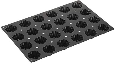 Lurch 67100 FlexiGastro Backform aus 100% BPA-freiem Platin Silikon 24er Briochette, schwarz, 60 x 40 cm, Gastronomie