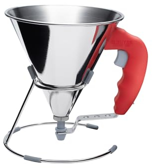 De Buyer, EMBUDO DOSIFICADOR KWIK DE ACERO INOXIDABLE CON SOPORTE 0,8 L., ROJO,-3353.40
