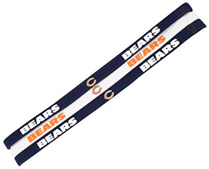 Little Earth NFL Chicago Bears Elastisches Stirnband - 3er Set - Offiziell Lizenziert - Polyester - Für Männer - Unisex-Erwachsene