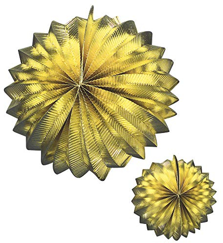 Widmann 6624R - Globus metallic, Lampions, Papierrosetten, Dekoration, Geburtstag, Silvester, Karneval