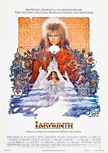 OMG Printing - Klassisches Labyrinth David Bowie Jim Henson Film Poster - A4 - 260 gsm Satin Fotopapier - Ungerahmt - Wohnzimmer