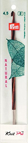 Prym 223703 Häkelnadelspitze NATURAL 4,5 mm Tunesische Häkelnadel, Holz, mehrfarbig