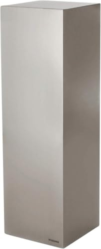 VIVANNO Podest Säule Edelstahl Silber - Blumensäule 98x30x30 cm | Hochwertiger V2A Edelstahl, wetterfeste Dekosäule und stabiler Blumenständer, rostfreier Sockel sorgfältig verschweißt
