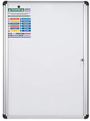 Bi-Office-Vitrine für den Innenbereich mit zusätzlichem, abschließbarem magnetischem Whiteboard, Größe: 723 x 984 mm - 9 x A4