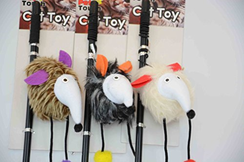 Pet Touch Cat Teaser Play Pole (White)