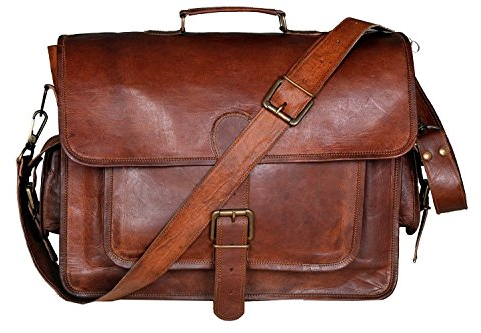 ALASKA EXPORTS -Vintage Handmade Leather Messenger Bag Laptop Briefcase Computer Shoulder Bag for Men and Women brown…