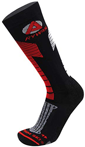 Rywan Comprim Ski Kompressions-Strümpfe socken, Black/Red/Grey, 38-40