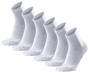 DANISH ENDURANCE Quarter Sportsocken (EU 39-42, Einfarbig Weiß - 3 Paare)