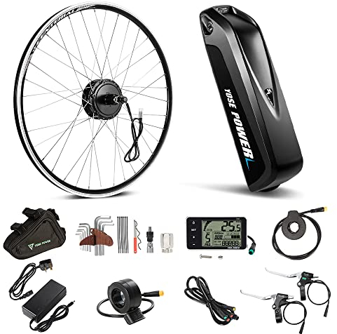 YOSE POWER 26 Ebike Umbausatz Elektrofahrrad Conversion Kit 36V 350W Heckmotor nur für 26 Zoll Steckranz Kassette,Integrierte Controller mit 36V 13Ah Batterie