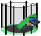 walexo Trampolin Randabdeckung + Sicherheitsnetz für 8 Stangensysteme (427 cm Ø, Hellgrün/Schwarz)