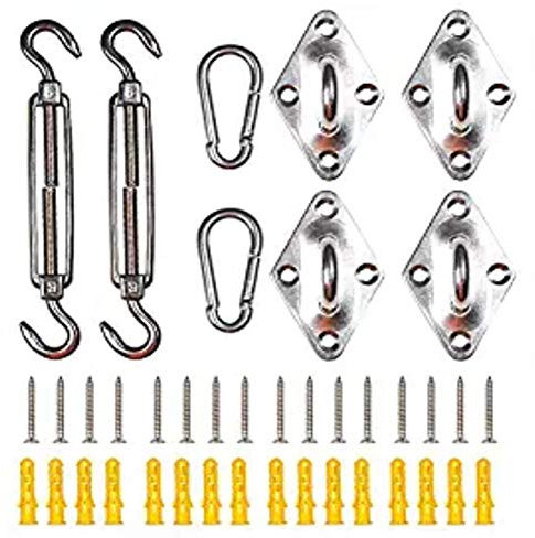YAOBAO Sonnensegel-Hardware-Kit, schwere Beanspruchung für rechteckige und rechteckige Sonnensegel/Hängematte mehrere Indoor-Außenaufhängung Deckenhaken (8mm)