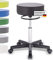 1stuff Profi Rollhocker Squash 35 Circle - ca. 51-71 cm Höhe - Drehhocker höhenverstellbar mit Verstellring - Praxis-Hocker und Arbeitshocker - Arzt-Hocker - Laborhocker mit Rollen Schwarz