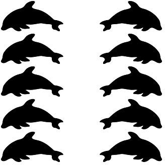 GreenIT 10 Aufkleber 4cm schwarz Delphin Tümmler Tattoo Decal Deko Folie Klebefolie 4061963052662