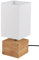 Reality Leuchten Tischleuchte Woody R50171030, Holz braun, Stoffschirm weiß, exkl. 1x E14