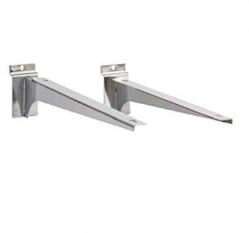 Lot de 2 supports d'étagère pour étagère chromée pour panneau à bord, armoire, armoire, magasin