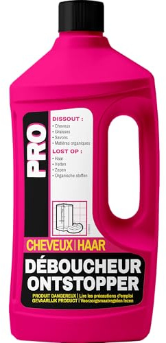 Fulgurant PRO - Déboucheur Professionnel Cheveux, Puissant, Salle de Bain, Eau Stagnante, Poils, Cheveux, Savons, Graisses - 900 ml