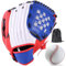 LeapBeast Baseball Handschuhe, Softball Handschuhe mit 1 Ball, Baseball Training Wettbewerb Handschuh Verdicken Dauerhaft Softballhandschuhe für Kinder Erwachsene (Weiß-Blau, 12,5 Zoll)