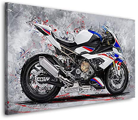 Kunstgestalten24 Leinwandbild BMW S1000RR 2019 Wandbild Kunstdruck Raum- u. Wanddekoration Übergrößen