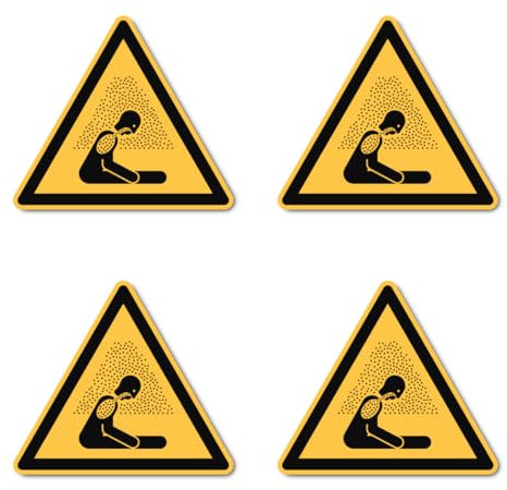 Warnung vor Erstickungsgefahr: W041 - DIN EN ISO 7010 / ASR A1.3 - Aufkleber: 10 cm, 4 Stück