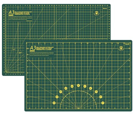 Headley Tools Tapis de découpe auto-cicatrisant, durable, double face, 5 plis, format A3, pour travaux manuels, tissu, matelassage, couture, scrapbooking (30,5 x 45,7 cm, vert)