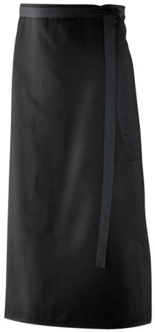 EXNER Vorbinder, Gastro-Schürze, Küchen-Schuerze, Baumwoll-Mischgewebe, B 90 x H 60 cm, Farbe schwarz