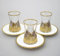 DECOSTYLE, Turkish Tea Set, Tea Glass and Plate Set (Set of 6), 12 pcs, Matte Gold, Tea Time Vintage Handmade Set,Turkish Glass Masters, Capacity: 5 1/4 US oz 160 cc (Black) (White)