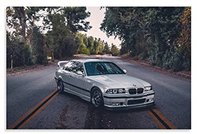 ASDSA Klassisches Auto-Poster BMW E36 M3, Leinwand-Kunst, Poster und Wandkunst, Druck, modernes Familien-Schlafzimmer, 30 x 45 cm