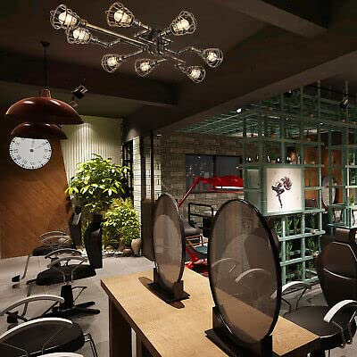 BuRuiYoten 8 Lichter Retro Industrial Water Pipe Kronleuchter Deckenleuchte Wasserrohr Cafe Vintage Insel Bar Dekor Antike Industrie Rohr Kreativ Deckenlampe Metall Design Pendelleuchte Deko Eisen