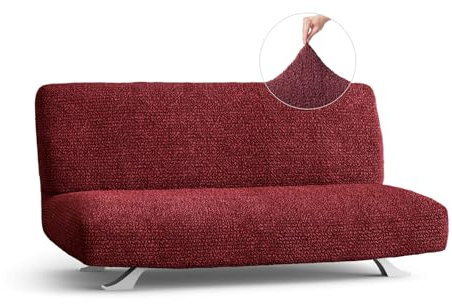 PAULATO - Sofabezug 3 Sitzer ohne Armlehnen aus einfarbiger Mikrofaser, kratzfestes Gewebe, maschinenwaschbar, WavyTech-Technologie, Made in Italy - Bordeaux