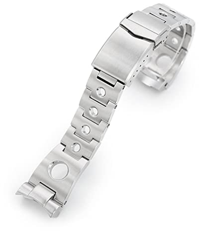 22 mm Rollball Uhrenarmband kompatibel mit Seiko SKX007 SKX009 SKX011, gebursteter V-Verschluss