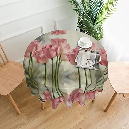 OGNOT Tischdecke, runde Tulpen, Dekostoff, für Esstisch, Buffet-Partys und Camping