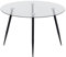 MOG CASA Mesa de Comedor Fija Redonda Corin | 120 x 120 x 75 cm | Ideal para Cocina o Salón | Ideal para 4 a 6 Personas | Tablero de Cristal Transparente | Patas de Metal en Negro