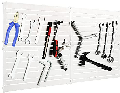 COSTWAY Magnetische Werkzeughalter Wand, 4 Werkzeugplatten | 32 starken Magnetstreifen | 60x30cm, Werkzeug Organizer für Werkstatt, Magnet Werkzeug Halterung, Silber