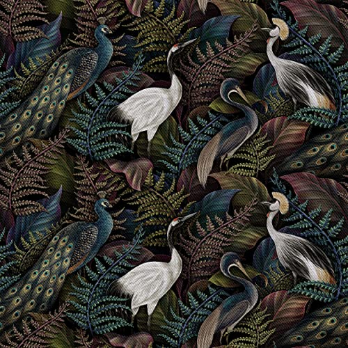 HEKO PANELS Oxford Wasserdichte Meterware Canvas Polyester Stoff Zum Nähen, Dekostoffe Wasserabweisend Blickdicht Vögel Deko 1 Meter 155 x 100 cm