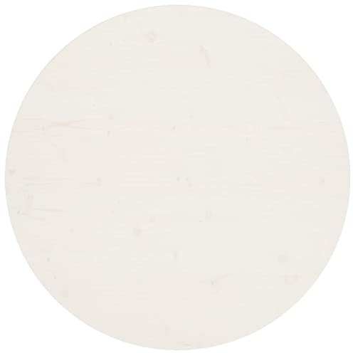 Bussandri Exclusive - Tischplatte Weiß Ø90x2,5 cm Massivholz Kiefer