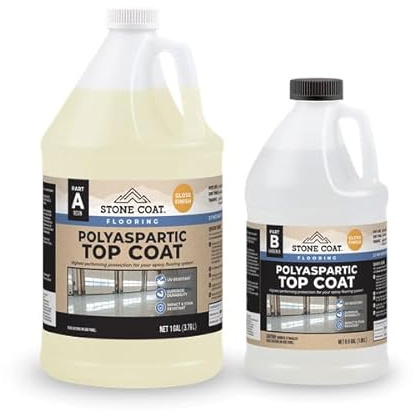 Stone Coat Countertops Polyaspartic Top Coat (1.5 Gal Kit) Industrial Grade Gloss Finish for Professional Results | UV Stable & Incredibly Durable | DIY Friendly