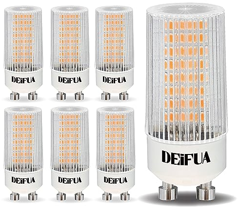 DEIFUA GU10 LED Mais Lampe Warmweiss 2700K 3,5W 385 Lumen Ersetzt 50W Halogen Leuchtmittel, 6er Pack, Nicht Dimmbar T22 Zylinder Form lampen, Flimmerfrei, Abstrahlwinkel 360° Birnen
