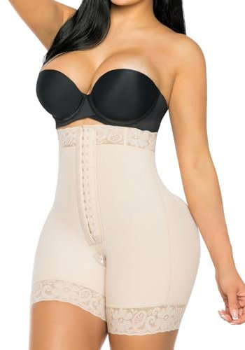 YIANNA Braga Faja Reductora Mujer Pantalones Moldeadores Abdomen Reductor Pantalon Fajas Reductoras Shapewear Postparto Shaper Invisible Beige M 7272